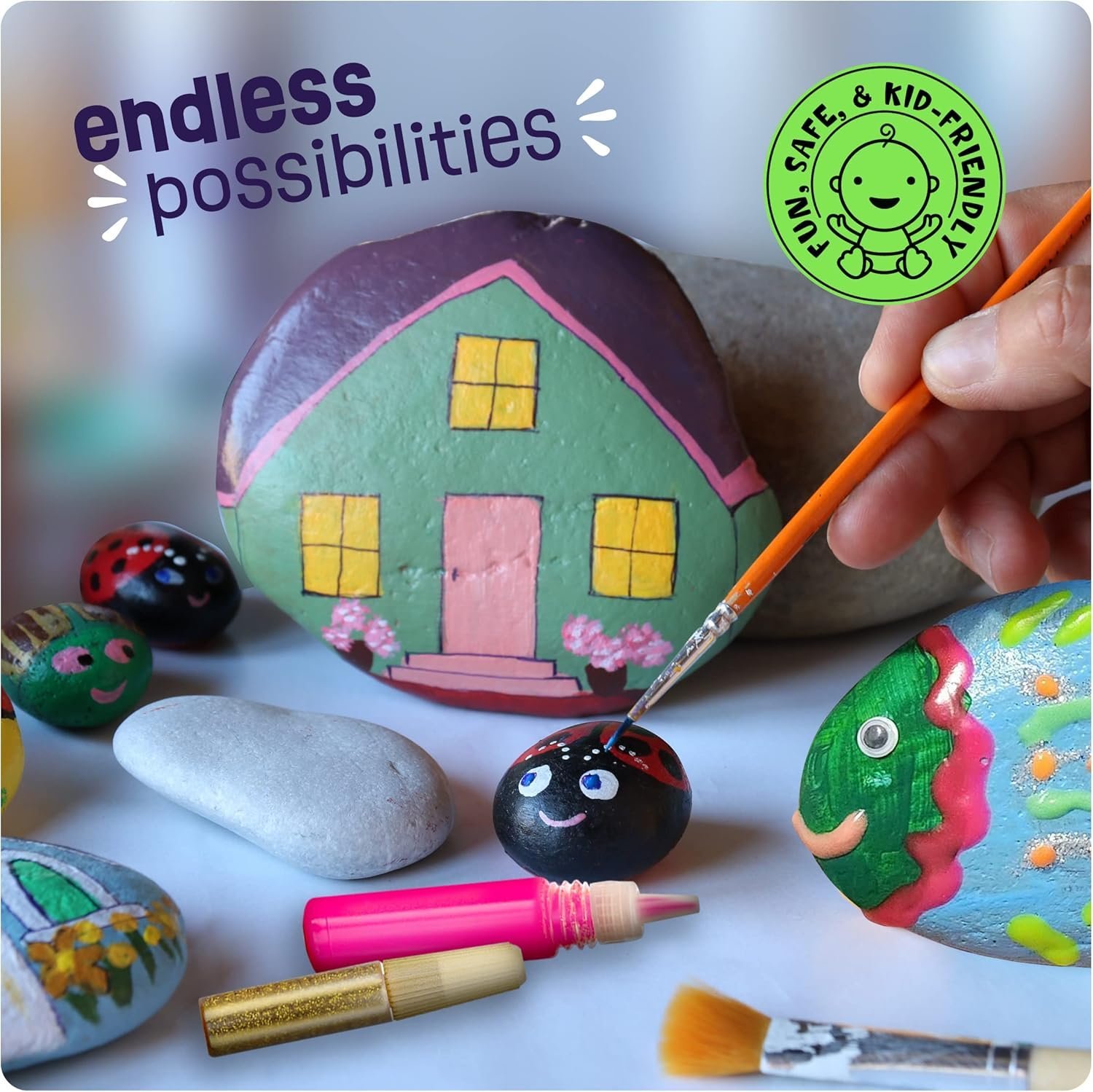 Kids Rock Painting Kit Glow in The Dark - Image 5