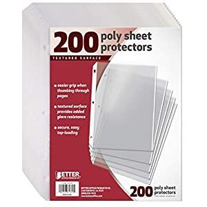Textured Poly Sheet Protectors, 200 Pack